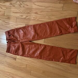 Wilfred Burnt Orange Faux Leather Pants